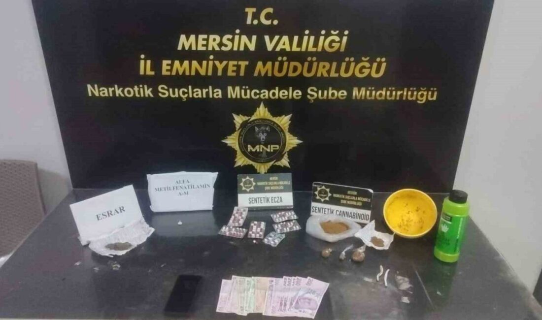 Mersin polisi tarafından gerçekleştirilen operasyonda uyuşturucu ticareti yaptığı şüphelenilen 4