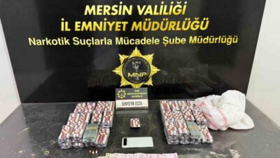 Mersin’de polis, uyuşturucu ticareti yapan suçlulara yönelik düzenlediği operasyonda 2