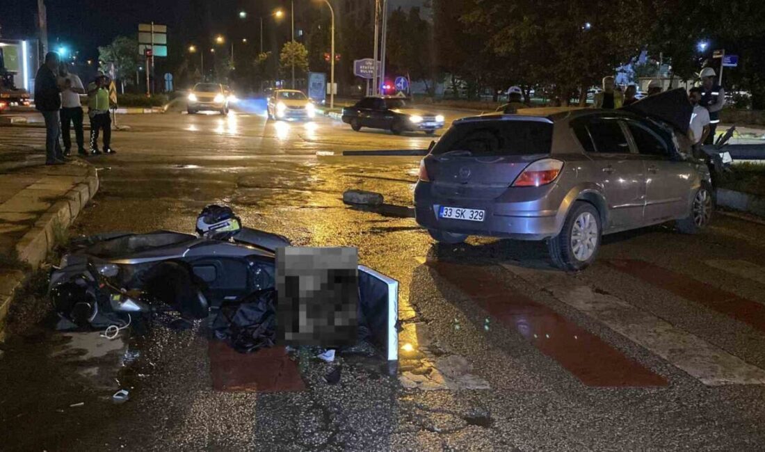 Elazığ’da meydana gelen trafik kazasında motosikletle çarpışan bir otomobil, Mobil