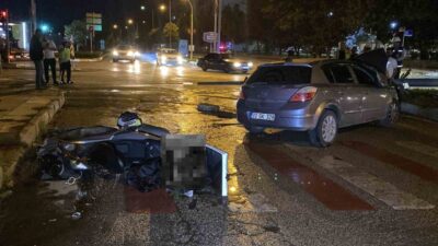 Elazığ’da meydana gelen trafik kazasında motosikletle çarpışan bir otomobil, Mobil