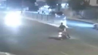 Elazığ’da meydana gelen trafik kazasında, otomobil ile çarpışan motosiklette bulunan