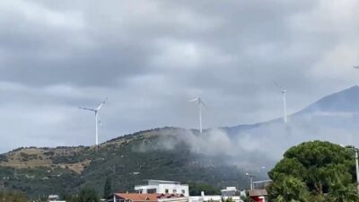 Balıkesir’in Erdek ilçesine bağlı Narlı Mahallesi’nde çıkan orman yangınına, ekiplerin