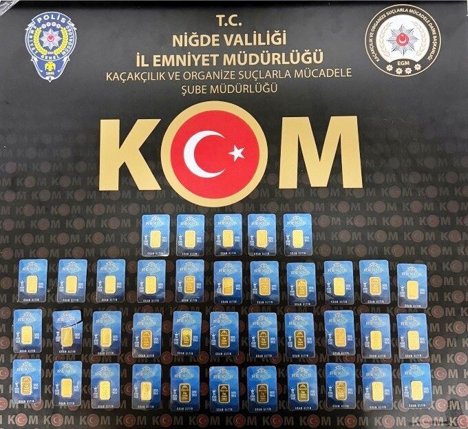 Niğde’de sahte altınların piyasaya sürülmesini engellemek amacıyla gerçekleştirilen operasyonda 38