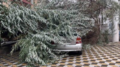 Niğde’de etkili olan şiddetli yağış ve rüzgarın yol açtığı doğa