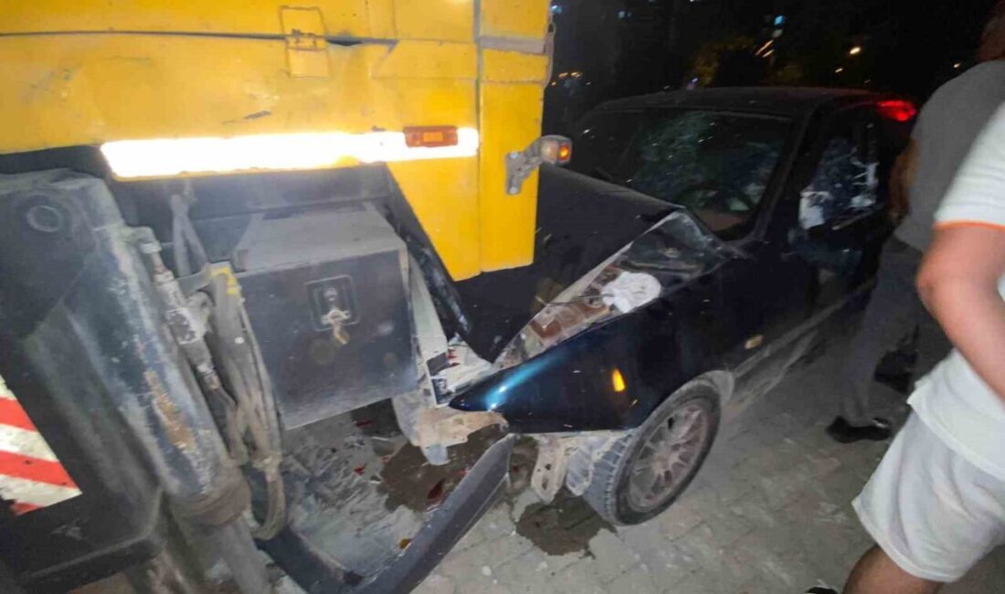 Düziçi ilçesinde meydana gelen bir trafik kazasında, bir otomobilin park