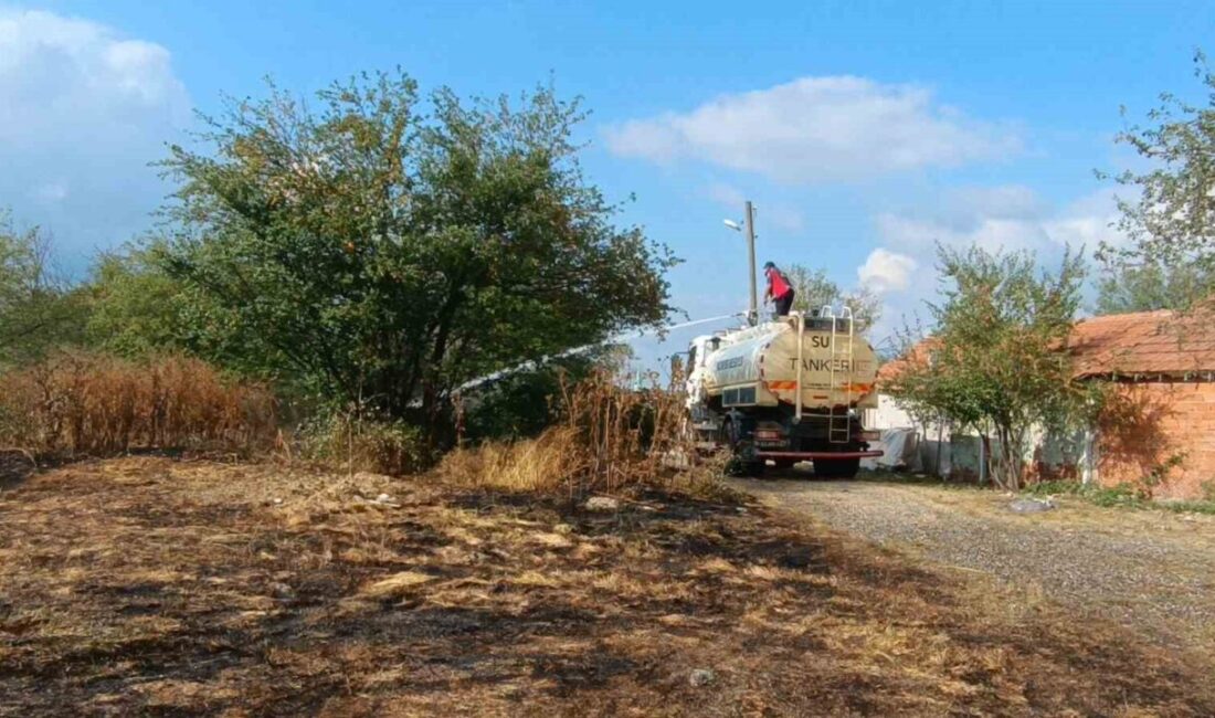 Pazaryeri ilçesinde yerleşim alanında meydana gelen ot yangını, hızlı müdahale