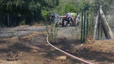 Bilecik’te Yeniköy’e bağlı bir otluk alanda meydana gelen yangın, ormanlık