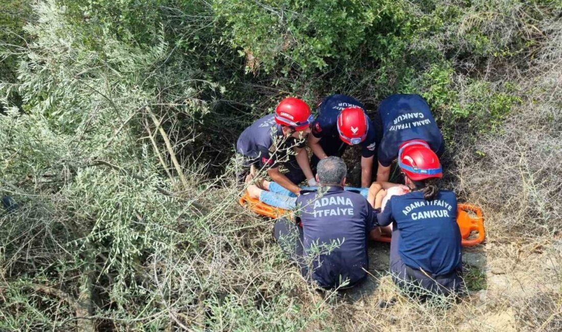 Adana’da, Menekşe Mahallesi Rüzgarlı Tepe mevkiinde meydana gelen olayda, uçuruma