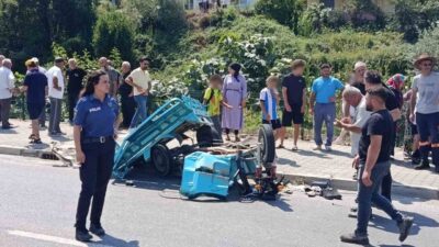 Samsun’un Yakakent ilçesinde otomobil ile tarım aracı patpatın çarpışması sonucu