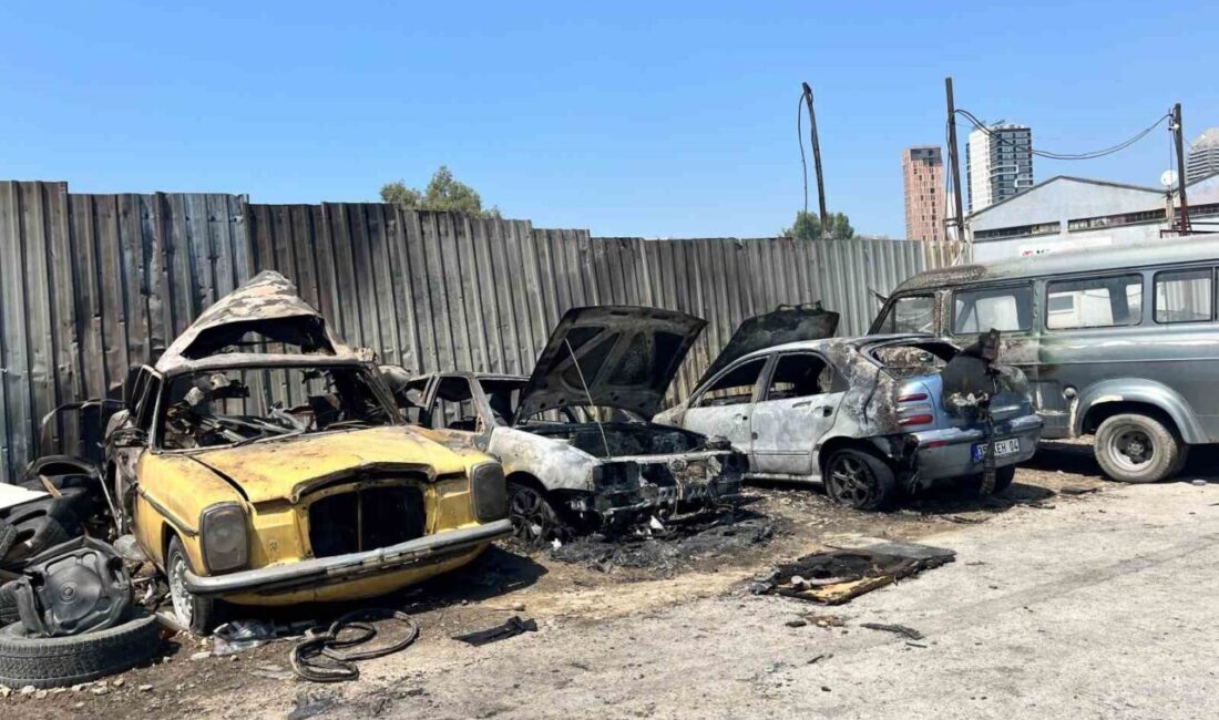 Bornova ilçesindeki bir olayda, bir araçta başlayan yangın diğer araçlara