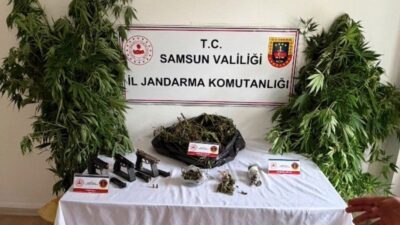 Salıpazarı İlçesi’nde jandarma ekipleri tarafından bir kişinin evinde yapılan aramada