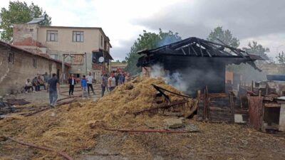 Samsun’un Havza ilçesinde meydana gelen yangında bir amberda ciddi bir