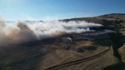 Şarkışla ilçesine bağlı vahşi depolama alanında başlayan yangın 5. gününde