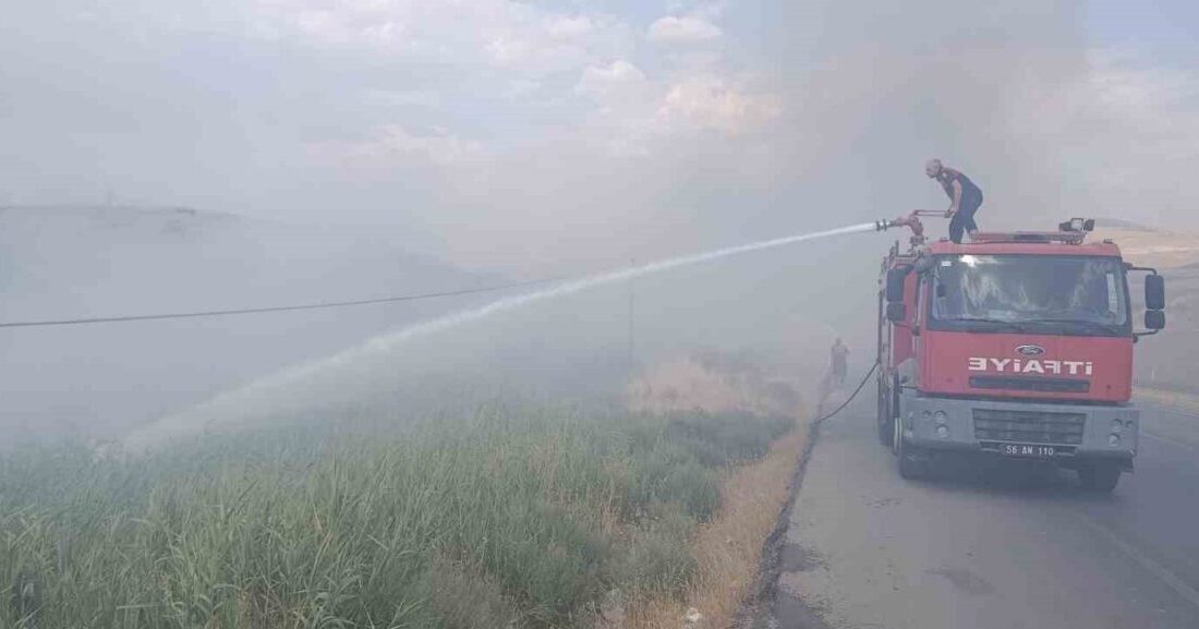 Siirt Üniversitesi Kezer Kampüsü yakınlarında meydana gelen yangında 100 dönümden