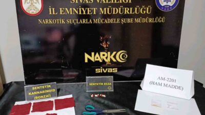 Sivas’ta gerçekleşen bir operasyonda, Narkotik ekipleri 42 bin 906 kullanımlık