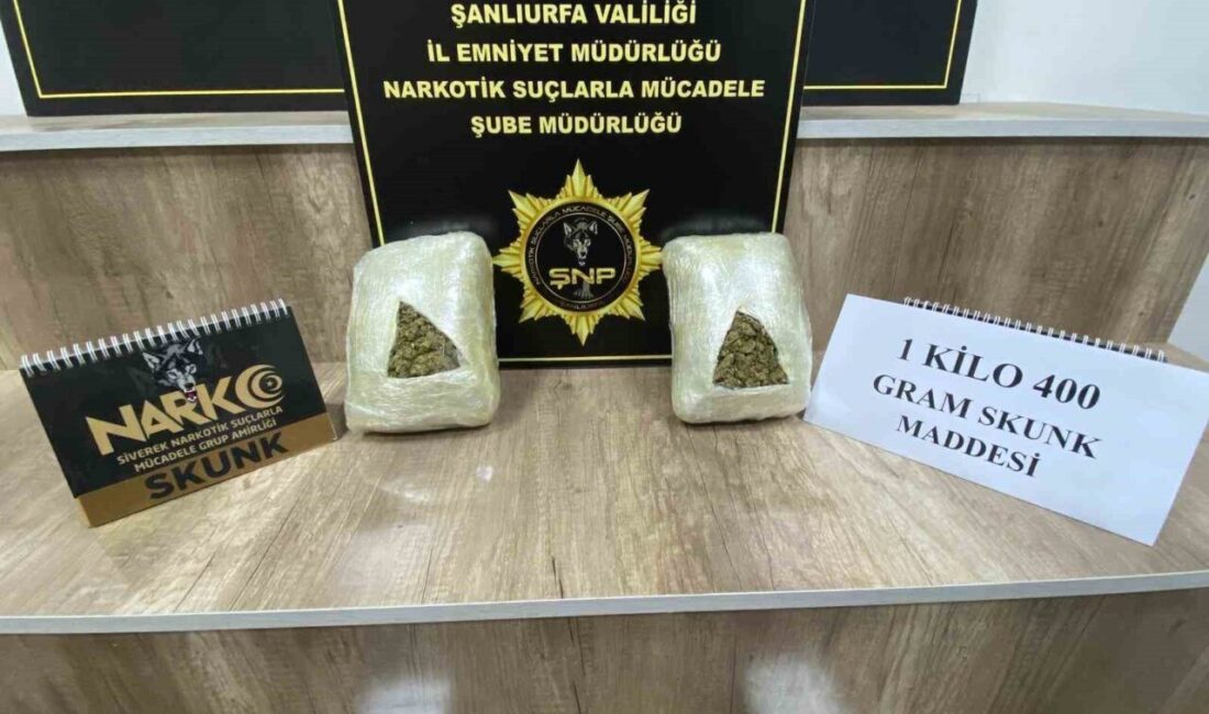 Şanlıurfa’nın Siverek ve Karaköprü ilçelerinde gerçekleştirilen uyuşturucu operasyonlarında 1 kilo