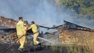 Amasya’nın Taşova ilçesine bağlı Gürsu köyünde meydana gelen yangında, bir