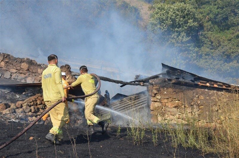 Amasya’nın Taşova ilçesine bağlı Gürsu köyünde meydana gelen yangında, bir
