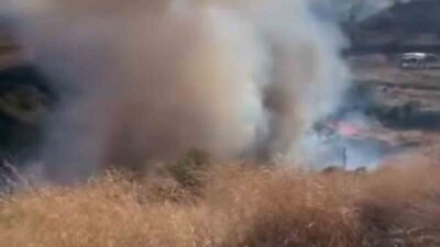 Süleymanpaşa ilçesindeki ağaçlık alanda çıkan yangın, itfaiye ve orman ekiplerinin