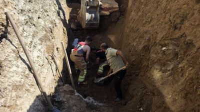 Hatay’ın Antakya ilçesinde Ürgenpaşa Mahallesi’nde gerçekleştirilen alt yapı çalışmaları sırasında