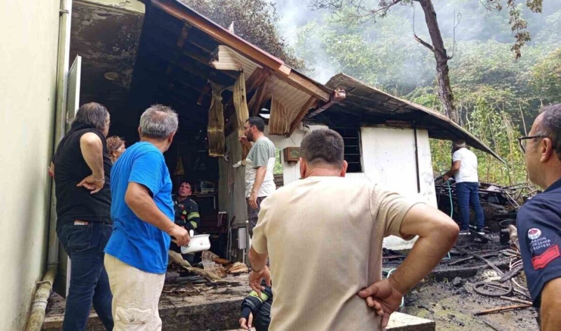Trabzon’un Şalpazarı ilçesine bağlı Üzümözü mahallesinde bulunan bir evin odun