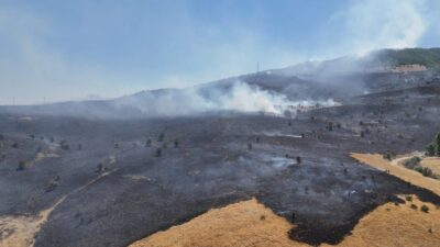Tunceli’de meydana gelen orman yangını, havadan ve karadan müdahale eden