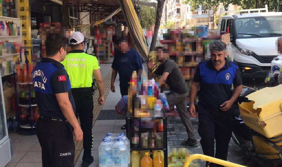 Turgutlu Belediyesi ve İlçe Emniyet Müdürlüğü ekipleri, yol ve kaldırım