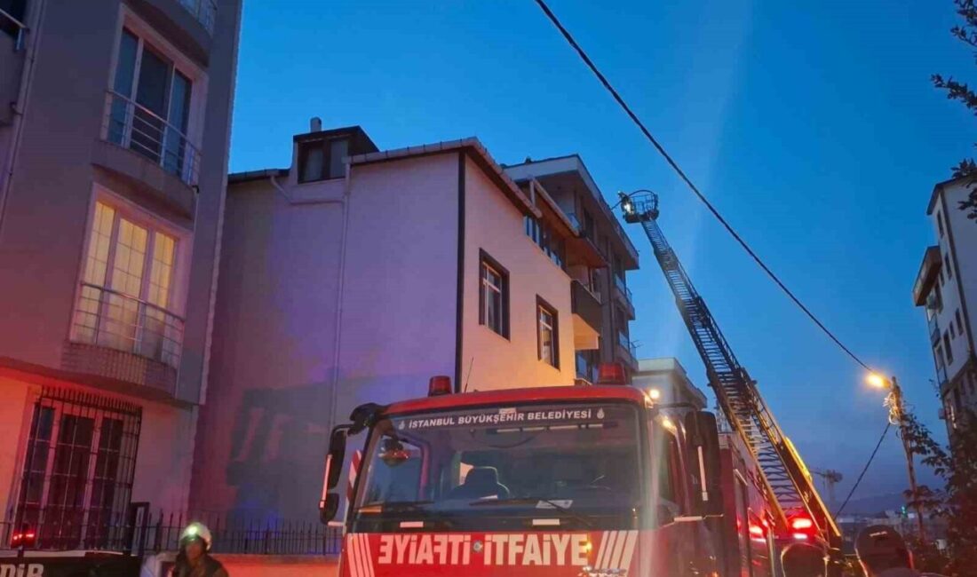 Ümraniye’de yer alan 5 katlı bir binanın çatısında meydana gelen