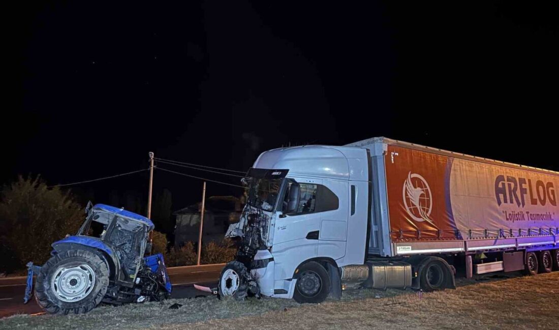 Uşak’ın Banaz ilçesinde traktör ile tırın çarpışması sonucu bir kişi