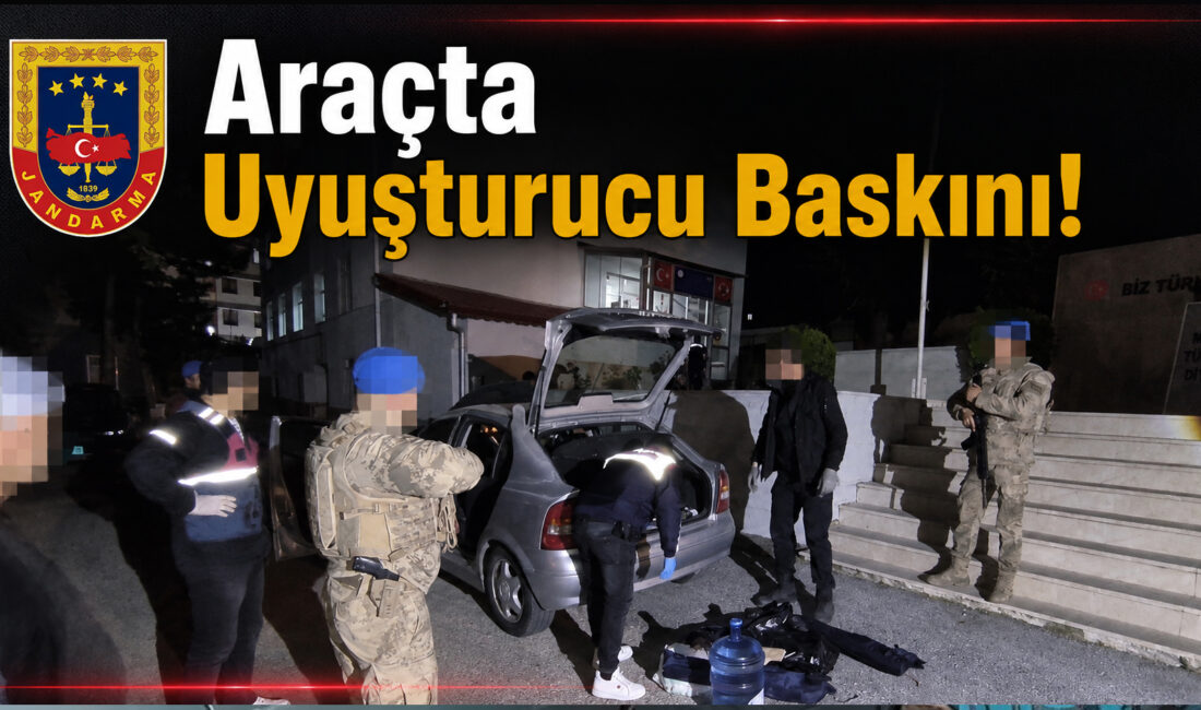 Yozgat’ta jandarma ekiplerince Türkiye Huzur Güven Uygulaması kapsamında düzenlenen uyuşturucu