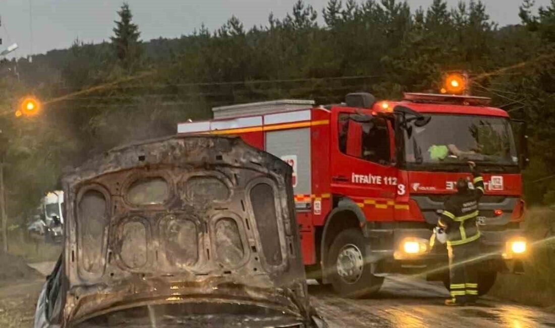 Niksar ilçesinde meydana gelen bir olayda, bir otomobilde çıkan yangın