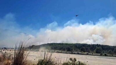 Muğla’nın Seydikemer ilçesine bağlı Korubükü Mahallesi’nde çıkan yangın, şiddetli rüzgarın