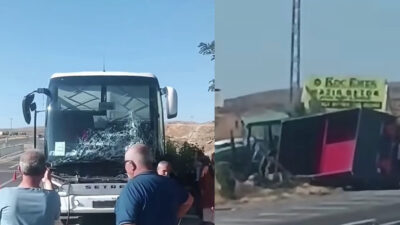 Yozgat-Yerköy kara yolunda yolcu otobüsü ile traktörün karıştığı trafik kazasında