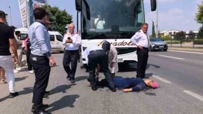 Bursa’nın İnegöl ilçesinde bir yolcu otobüsü tarafından çarptırılan yaklaşık 30