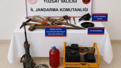 Yozgat’ta kaçak kazı yapanlara karşı operasyon gerçekleştirildi. Yozgat İl Jandarma