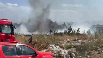 Aydın’ın Efeler ilçesinde zeytinlik alanda çıkan yangın, kısmen kontrol altına