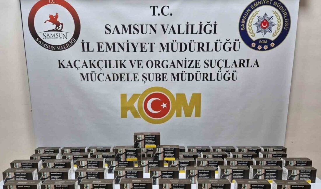Samsun’da kaçakçılıkla mücadele kapsamında gerçekleştirilen operasyonda, 10 bin adet dolu