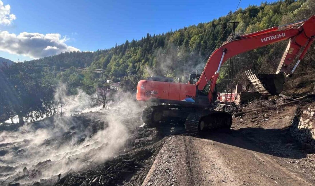 Kastamonu’nun İnebolu ilçesinde meydana gelen yangında 11 ev ve diğer