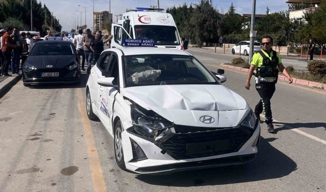 Kırıkkale’de, 14 yaşındaki bir sürücünün kontrolündeki araç ile ehliyet sınavına