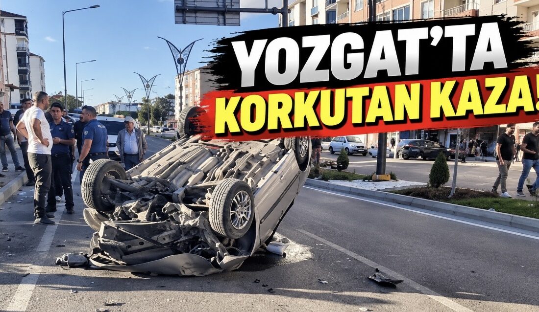 Yozgat’ın Sarıkaya ilçesinde kontrolden çıkarak takla atan otomobilde bulunan 2