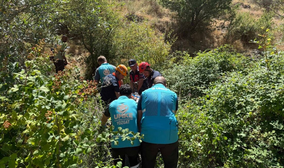 Yozgat’ta dengesini kaybederek dere yatağına düşen vatandaş, jandarma, AFAD ve