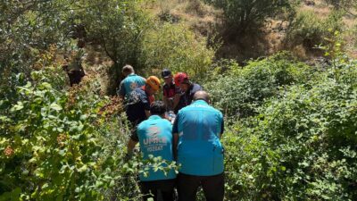 Yozgat’ta dengesini kaybederek dere yatağına düşen vatandaş, jandarma, AFAD ve