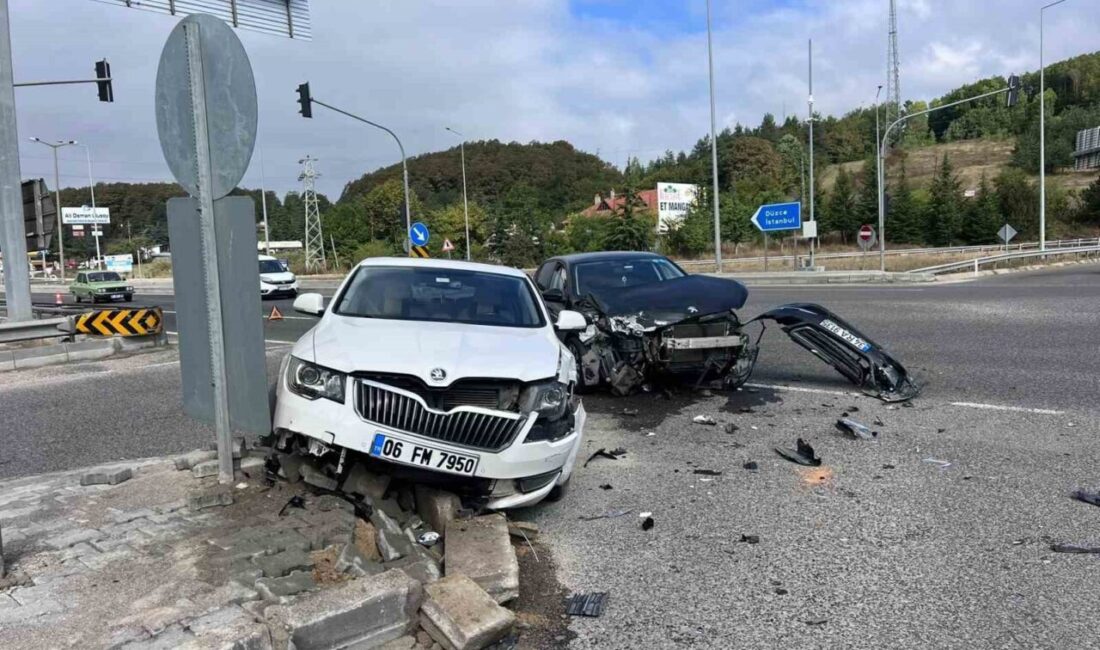 Bolu’da, D-100 kara yolunda Abant Kavşağı’nda meydana gelen trafik kazasında,