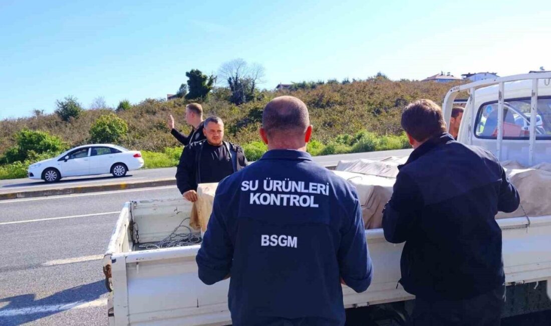Düzce’nin Akçakoca ilçesinde, Su Ürünleri Kontrol Ekipleri tarafından balık taşıyan
