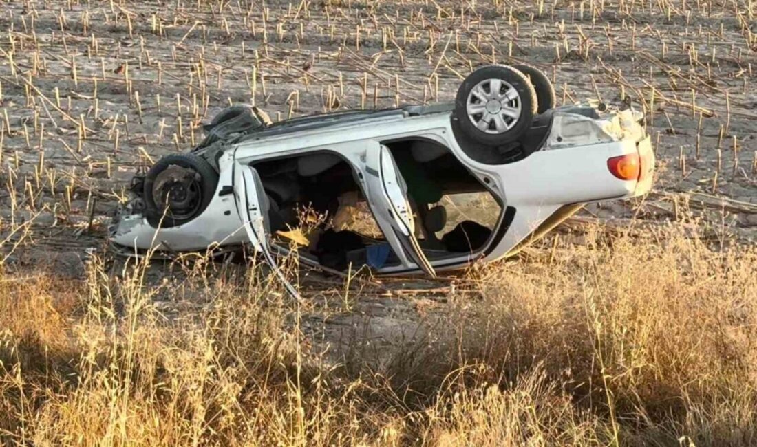 Aksaray’da bir sürücü, direksiyon kontrolünü yitirerek tarlaya uçan aracın takla