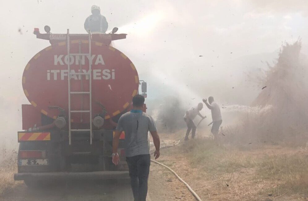 Akşehir ilçesinde bulunan bir göl kenarındaki kamış üretim deposunda meydana