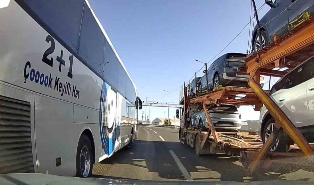 Kocaeli’nde bir yolcu otobüsünün seyir halindeyken, şerit değiştirirken neredeyse bir