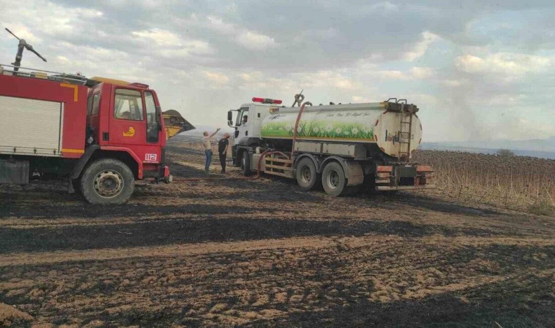Konya’nın Beyşehir ve Hüyük ilçelerinde hasat sonrası başlayan anız yangınları
