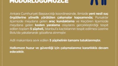 Ankara İl Emniyet Müdürlüğü, Bolu’da gerçekleştirdiği operasyon neticesinde yeni nesil