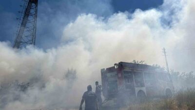 Ankara’nın Çankaya ilçesindeki bir otluk arazide çıkan yangın, itfaiye ekiplerinin